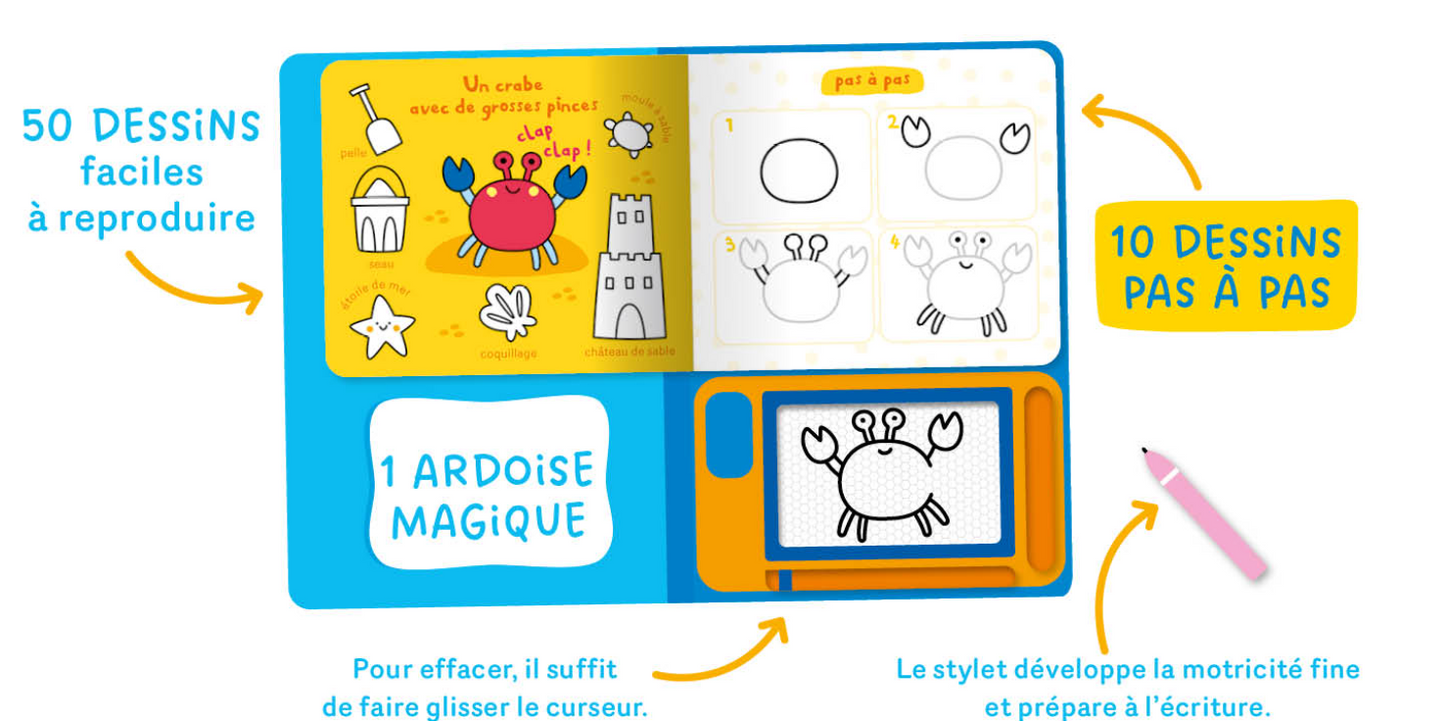 MON ARDOISE MAGIQUE POUR DESSINER PAS A PAS - OCEAN