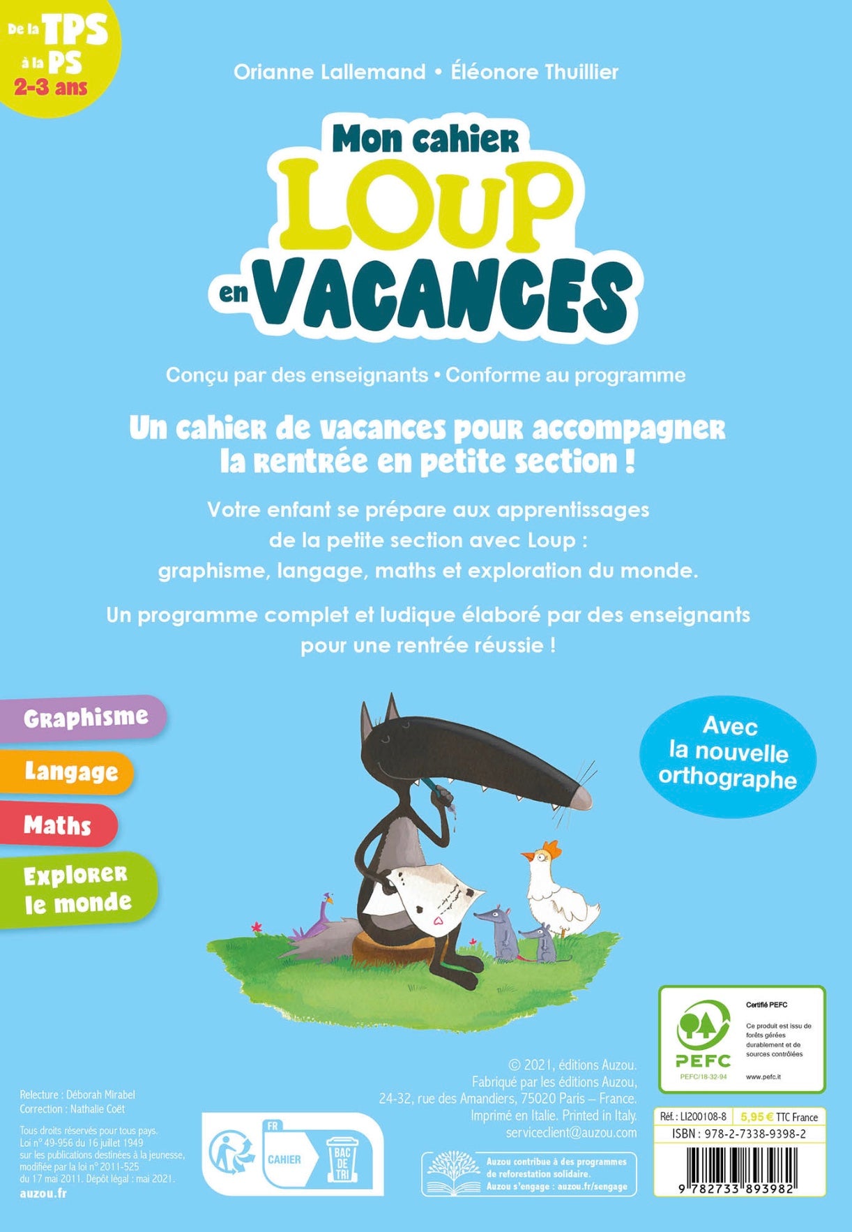 MON CAHIER LOUP EN VACANCES - DE LA TPS À LA PS - 2026