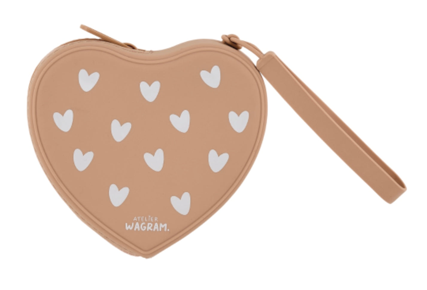 POCHETTE COEUR EN SILICONE - NOUGAT