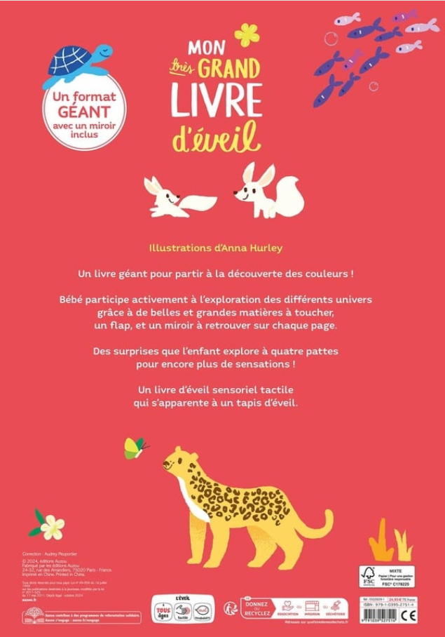 MON TRES GRAND LIVRE D'EVEIL - LE MONDE DES COULEURS