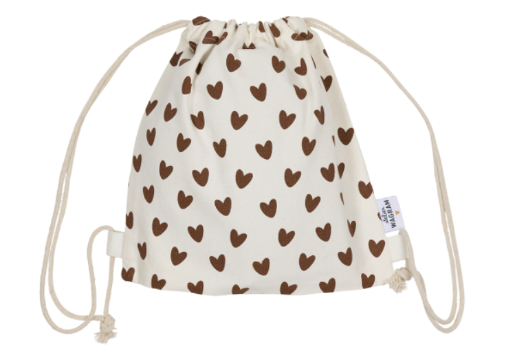 SAC À CORDONS - COEURS ÉCRU - À PERSONNALISER