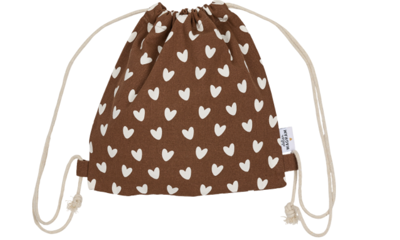 SAC À CORDONS - COEURS CARAMEL - À PERSONNALISER