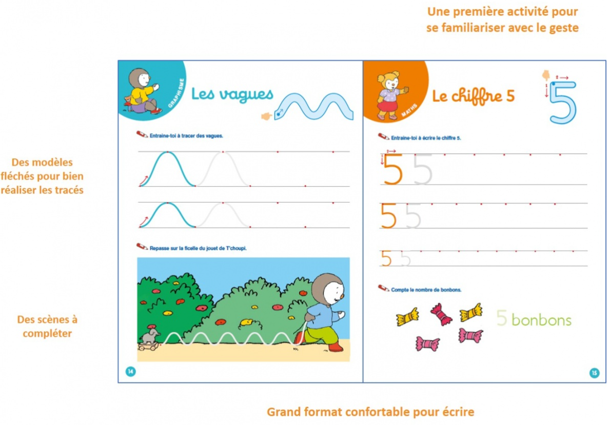 T'CHOUPI - MON CAHIER ARDOISE - MA PETITE SECTION - DÈS 3 ANS