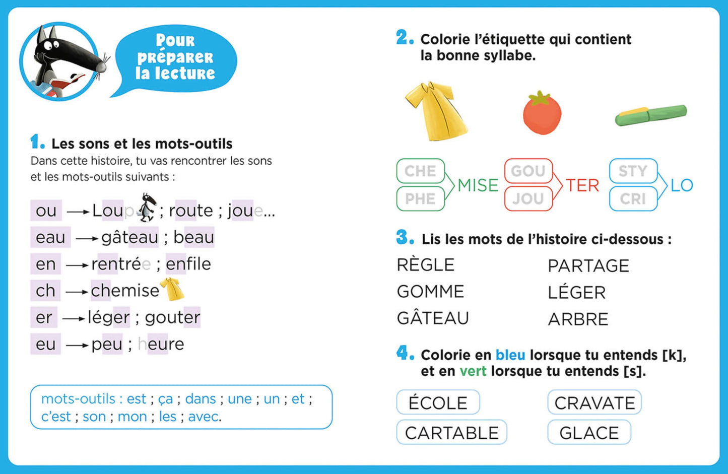 MES LECTURES DU CP AVEC LOUP - LA RENTRÉE DES CLASSES - DÉBUT DE CP NIVEAU 1