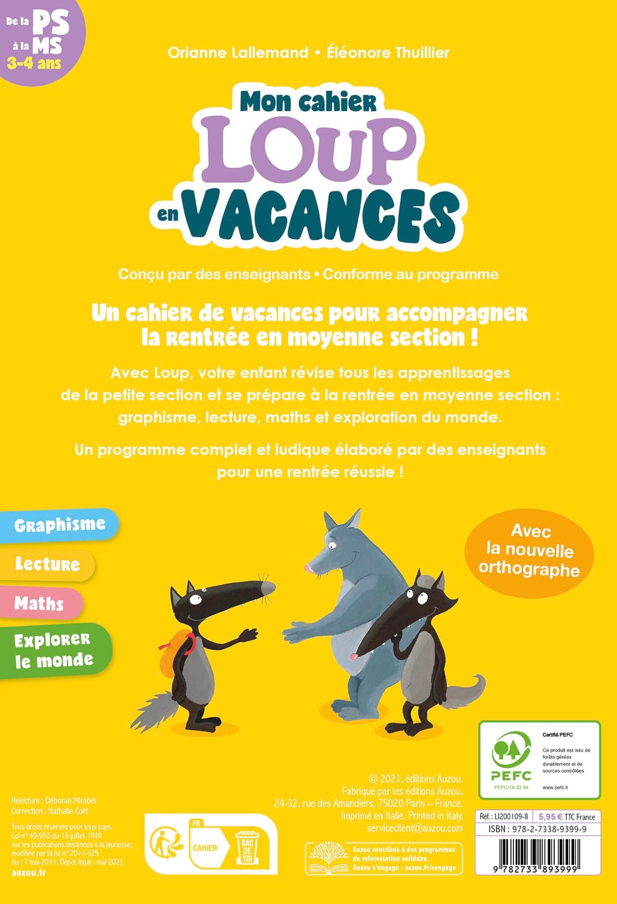 MON CAHIER LOUP EN VACANCES - DE LA PS À LA MS - 2026
