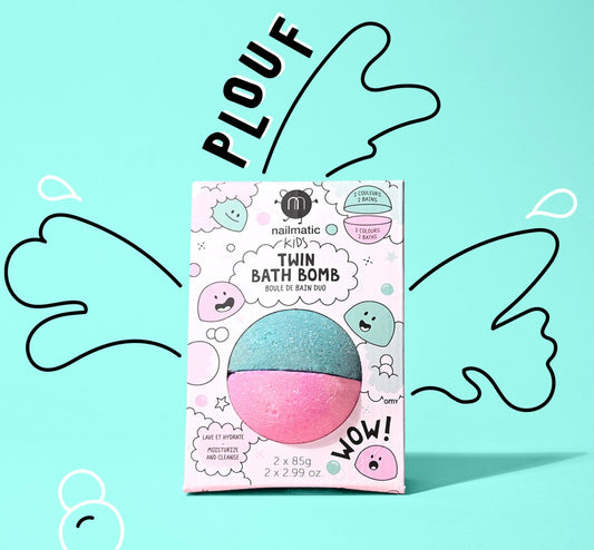 BOULE DE BAIN DUO EFFERVESCENTE - VERT ET ROSE