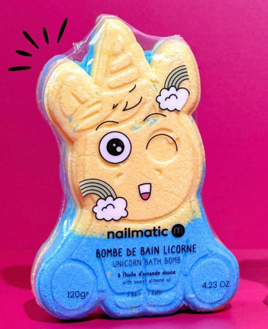 BOMBE DE BAIN LICORNE - JAUNE ET BLEU