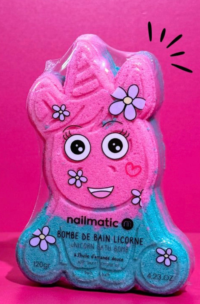 BOMBE DE BAIN LICORNE - ROSE ET VERT