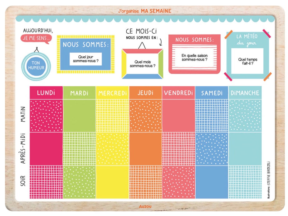MON TABLEAU J'ORGANISE MA SEMAINE