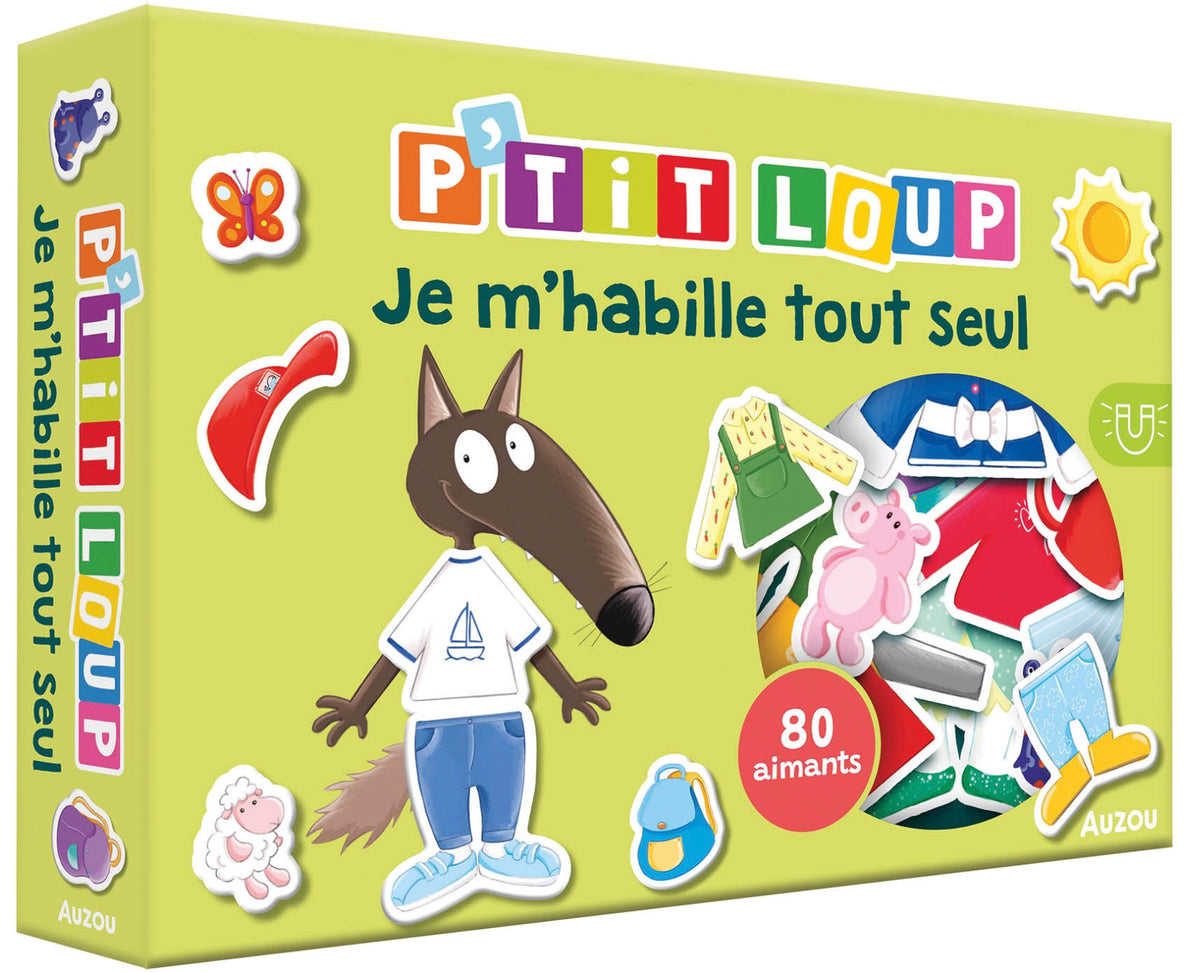 MON PETIT COFFRET AIMANTÉ - P'TIT LOUP - JE M'HABILLE TOUT SEUL