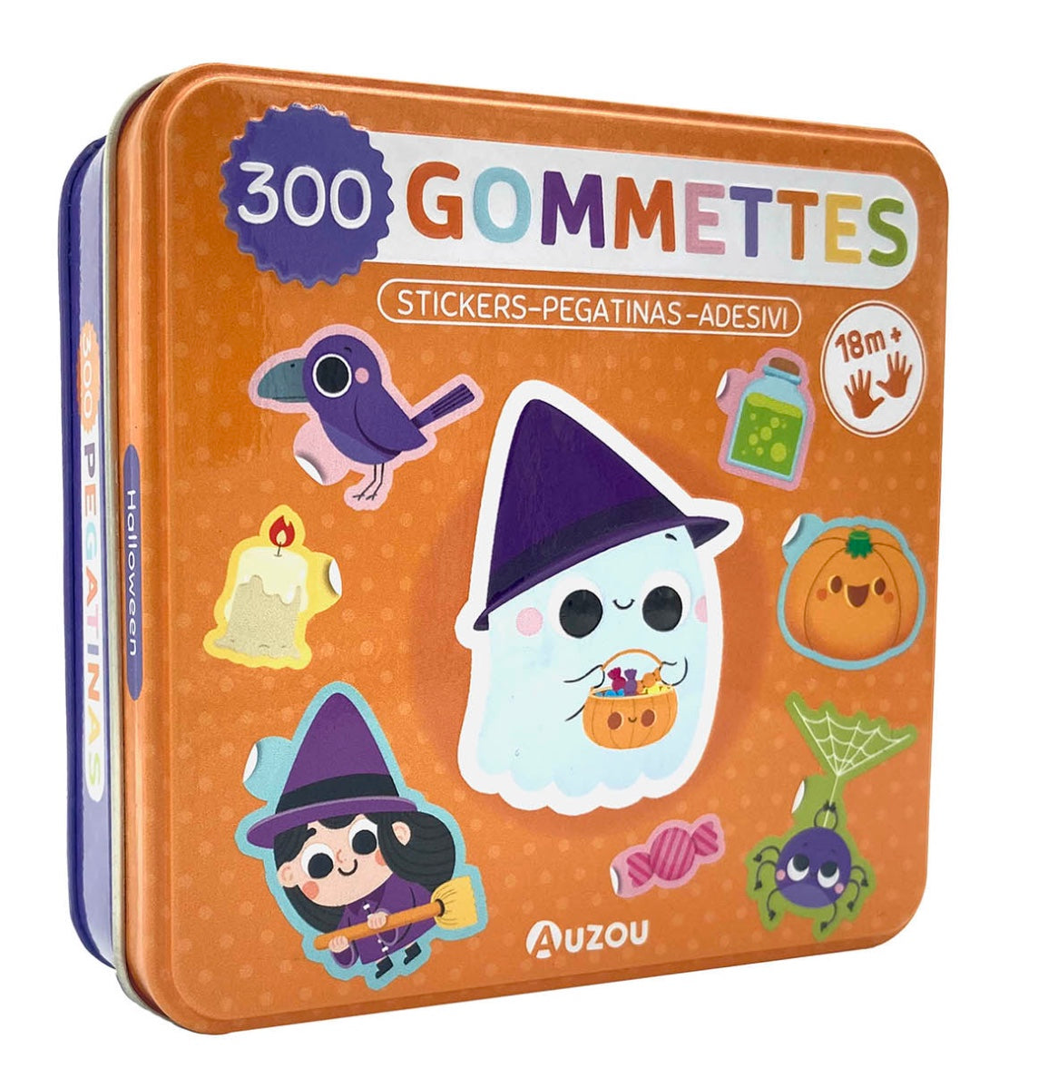 BOÎTE MÉTAL - 300 GOMMETTES HALLOWEEN