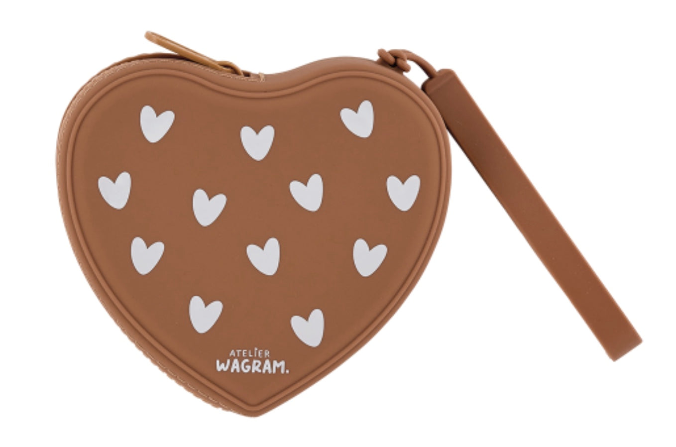 POCHETTE COEUR EN SILICONE - CARAMEL