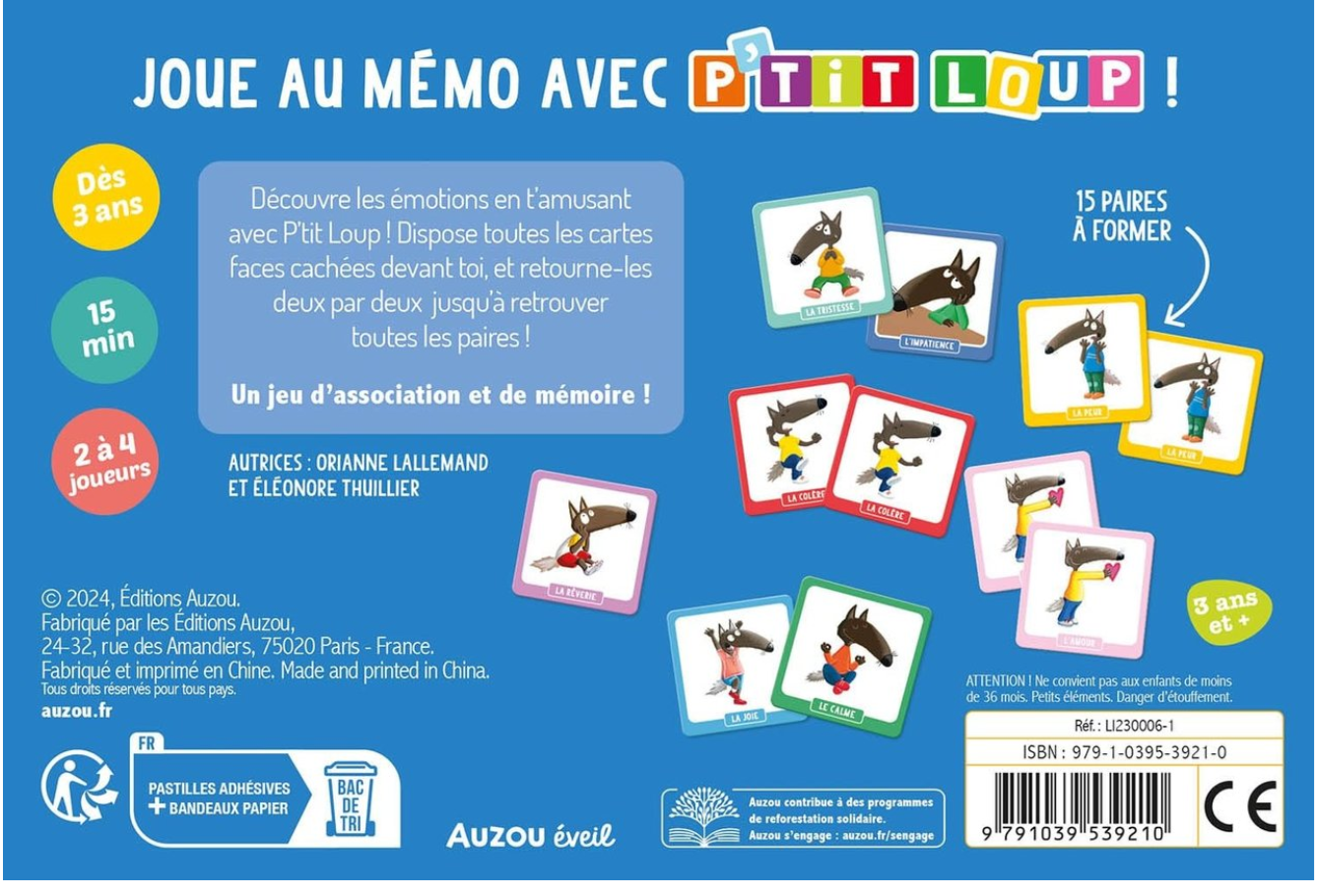 P'TIT LOUP - MEMO DES EMOTIONS