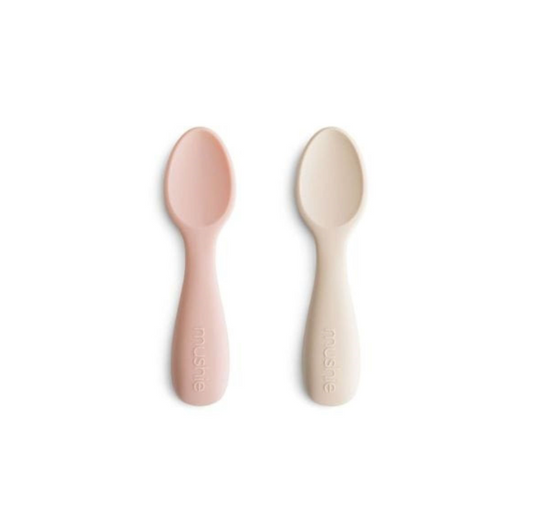 LOT DE 2 CUILLERES - ROSE / BEIGE