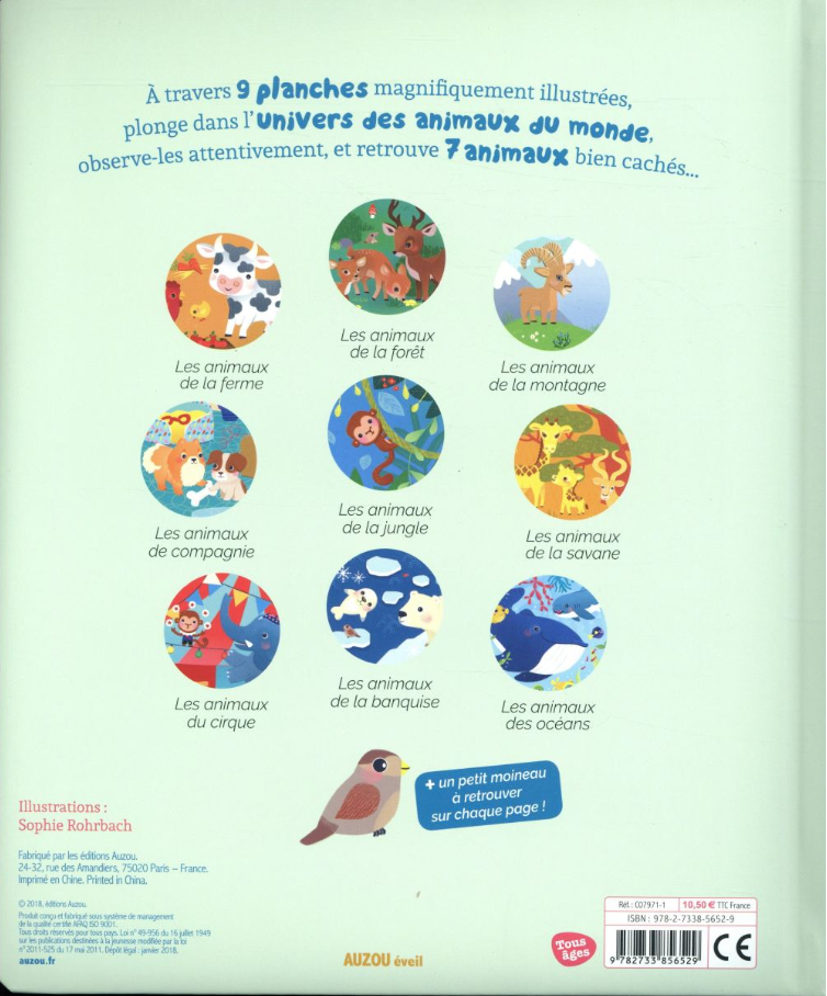 CHERCHE ET TROUVE DES TOUT-PETITS - CHEZ LES ANIMAUX