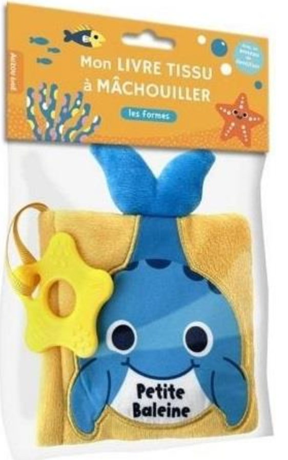MON LIVRE TISSU A MÂCHOUILLER - PETITE BALEINE