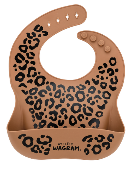 BAVOIR SILICONE - CARAMEL LÉOPARD