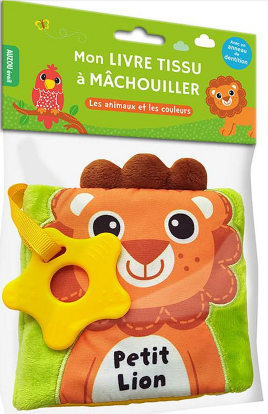 MON LIVRE TISSU A MÂCHOUILLER - PETIT LION